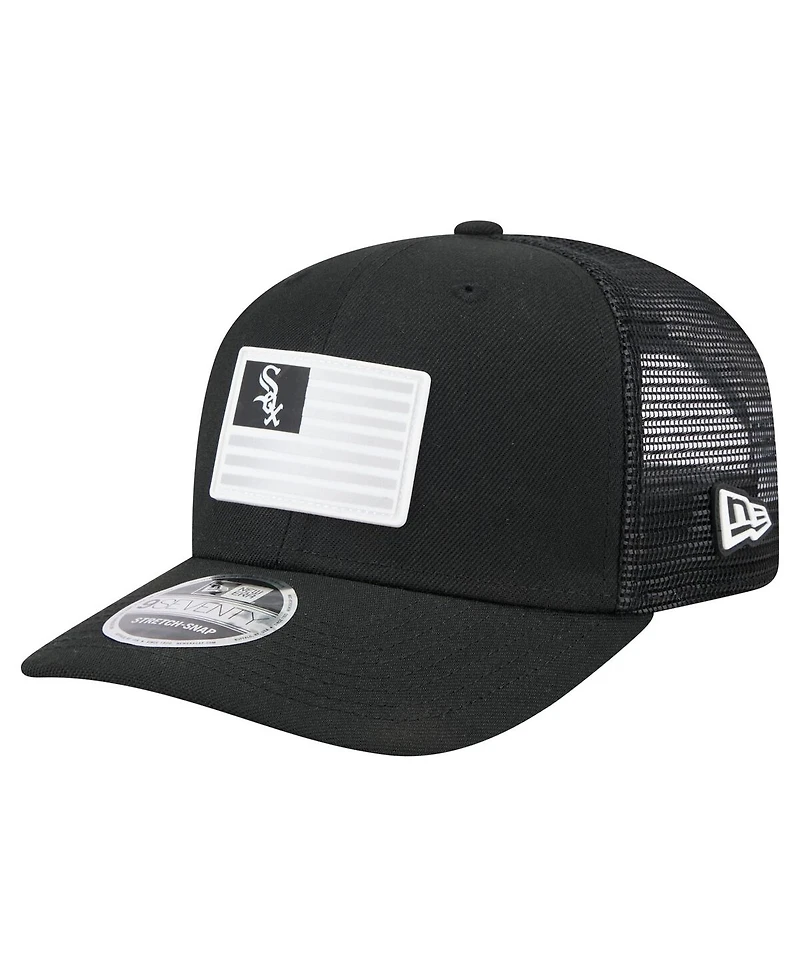 New Era Men's Black Chicago White Sox Flag 9SEVENTY Stretch-Snap Hat