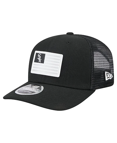 New Era Men's Black Chicago White Sox Flag 9SEVENTY Stretch-Snap Hat