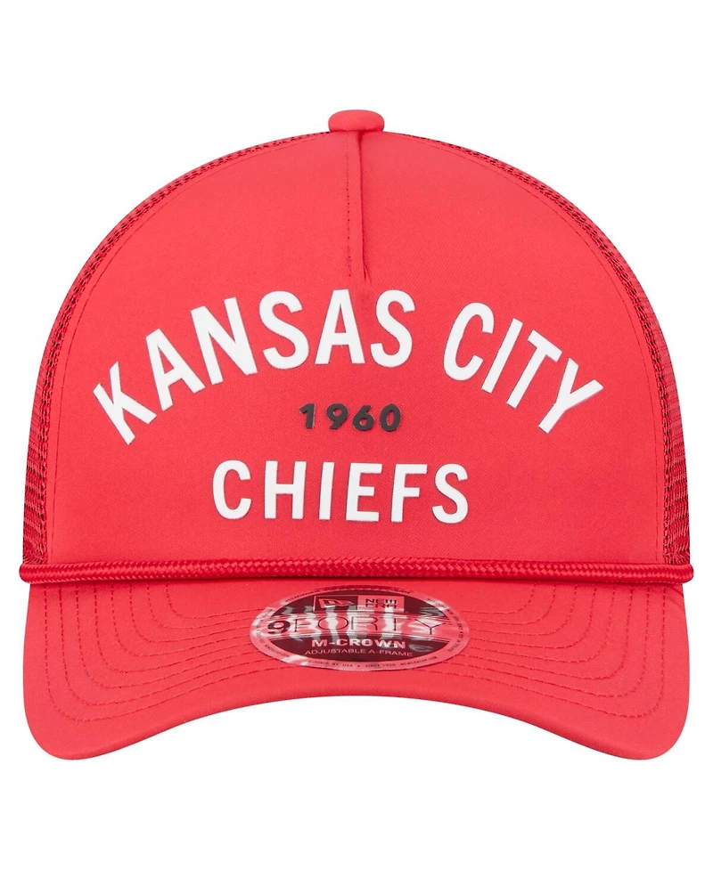 New Era Men's Red Kansas City Chiefs Active Minimalist M-Crown A-Frame 9FORTY Adjustable Hat