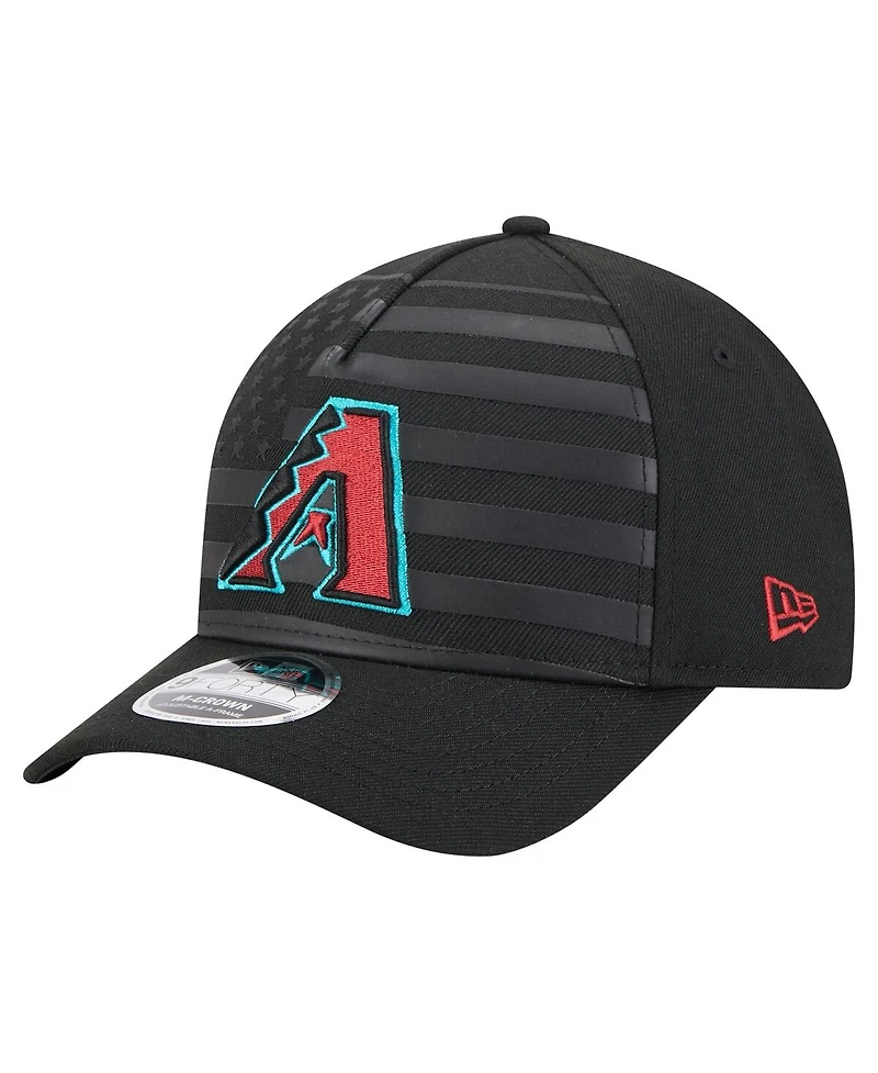 New Era Men's Black Arizona Diamondbacks American Flag 9FORTY M-Crown A-Frame Adjustable Hat