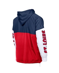 New Era Men's Red/Navy St. Louis Cardinals Color Block Full-Zip Hoodie Windbreaker