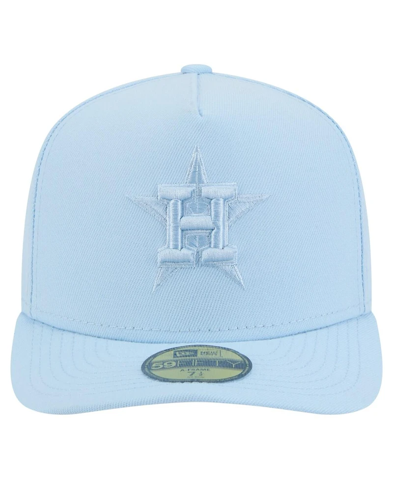 New Era Men's Light Blue Houston Astros Color Pack A-Frame 59FIFTY Fitted Hat