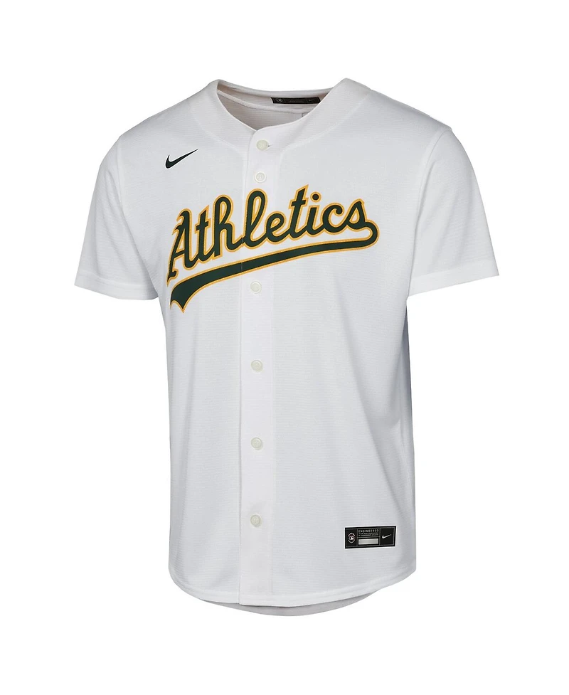 Nike Big Boys and Girls Brent Rooker White Athletics Home Replica Jersey