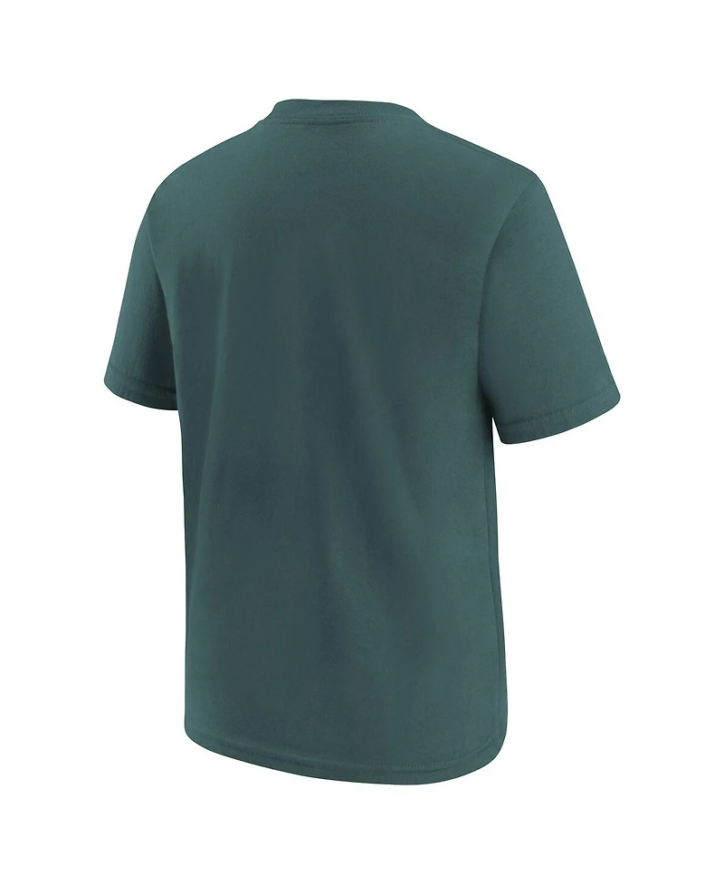 Nike Big Boys and Girls Midnight Green Philadelphia Eagles Team Wordmark T-Shirt