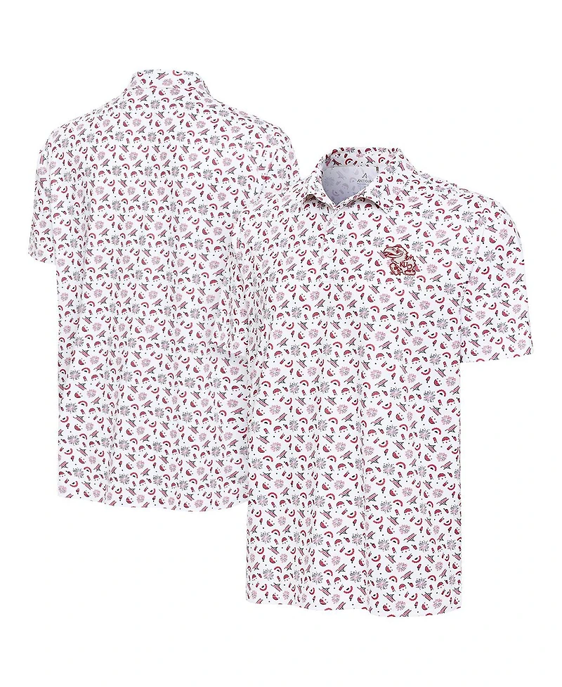 Antigua Men's White Kansas Jayhawks Independence Day Polo Shirt