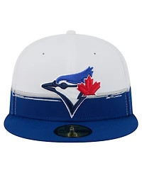 New Era Men's Blue/White Toronto Blue Jays Paint Stroke 59FIFTY Fitted Hat