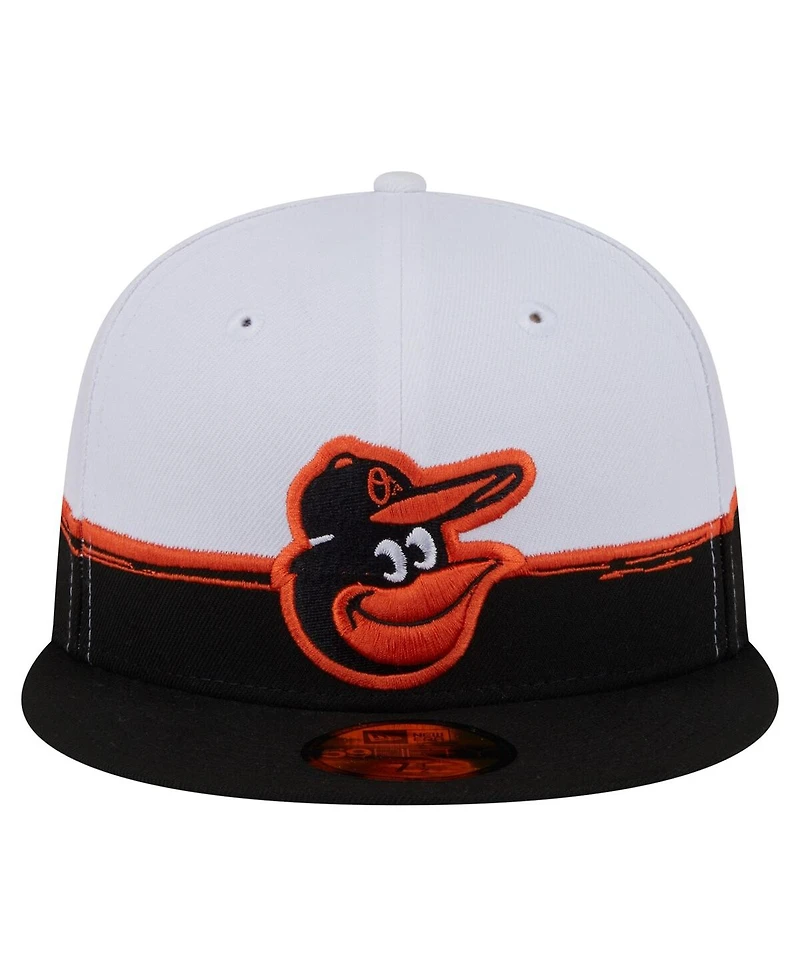 New Era Men's Black/White Baltimore Orioles Paint Stroke 59FIFTY Fitted Hat