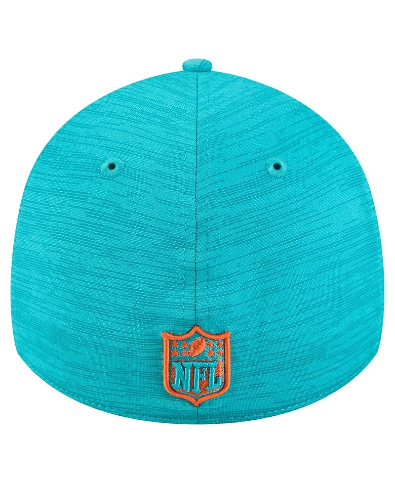 New Era Men's Aqua Miami Dolphins Stripes 39THIRTY Flex Hat