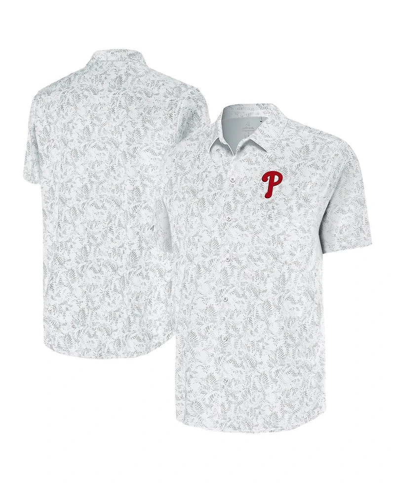 Antigua Men's White Philadelphia Phillies Lush Button-Up Shirt