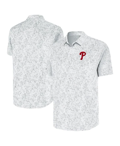 Antigua Men's White Philadelphia Phillies Lush Button-Up Shirt