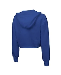 Majestic Women's Royal New York Knicks Tri-Blend Cropped Pullover Hoodie