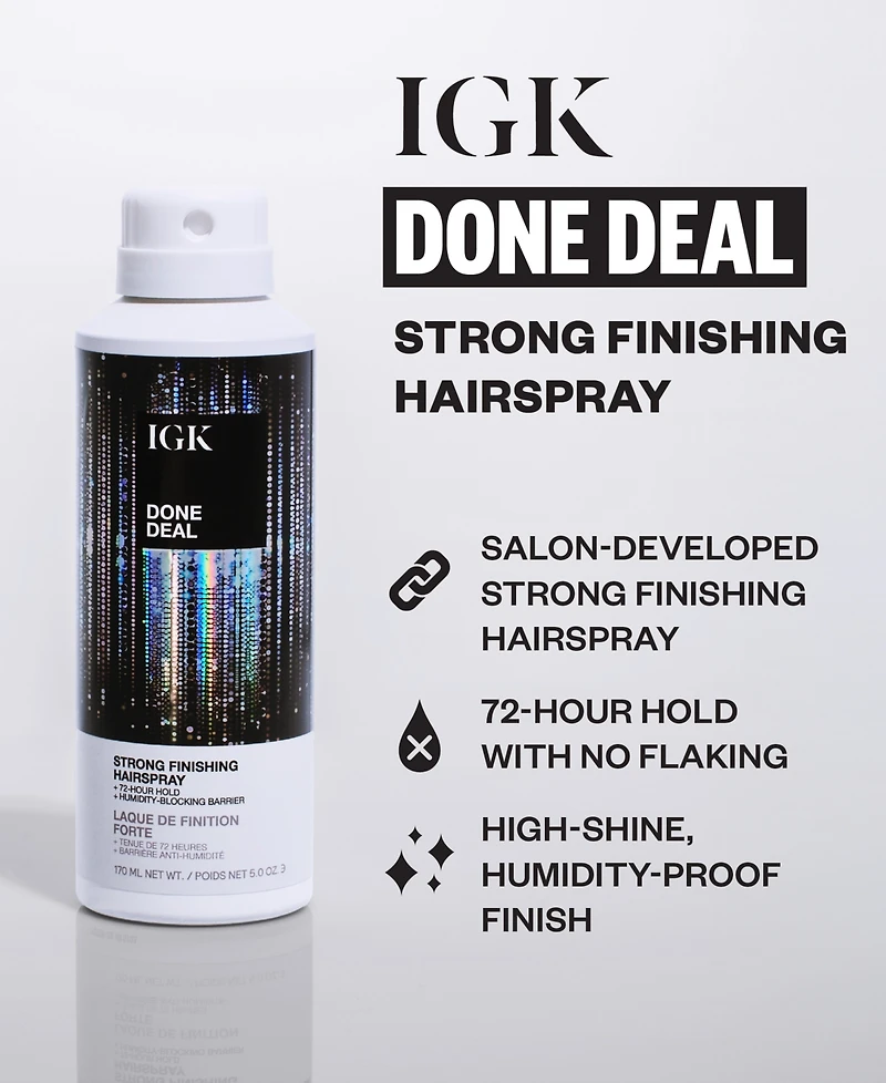 Igk Hair Done Deal Strong Finishing Hairspray, 5 oz.