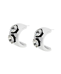 Steve Madden Faux Stone Punk Romance Hoop Earrings