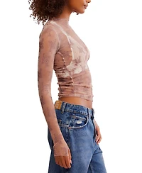 Free People Women's Two-Tone Mesh Top