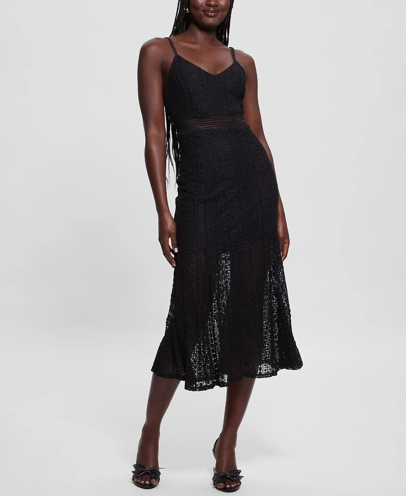 Guess Women's Sleeveless V-Neck Midi Dress