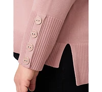 Melissa Paige Plus Button-Cuff Boat-Beck Sweater