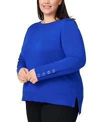 Melissa Paige Plus Button-Cuff Boat-Beck Sweater