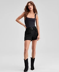 And Now This Women's Faux-Suede Belted Shorts, Macy's Exclusive