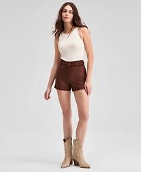 And Now This Women's Faux-Suede Belted Shorts, Macy's Exclusive