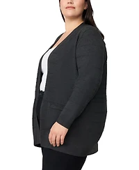 Melissa Paige Plus Textured Stripe Cardigan Sweater