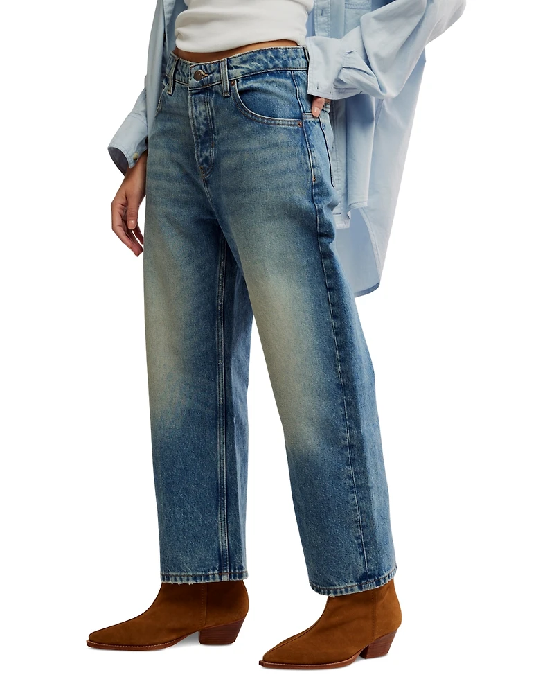 Free People Women's Deep Trance Boyfriend Cut Cotton Jeans