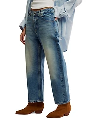 Free People Women's Deep Trance Boyfriend Cut Cotton Jeans