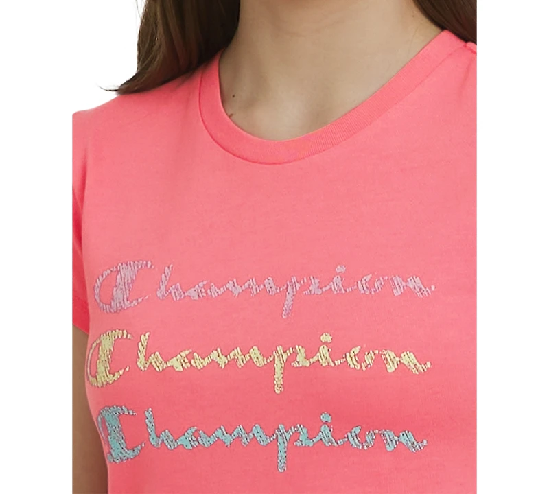 Champion Big Girls Short-Sleeve Logo Graphic T-Shirt