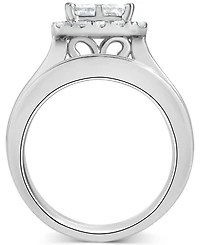 Diamond Princess Quad Cluster Halo Bridal Set (2-1/4 ct. t.w.) in 14k White Gold