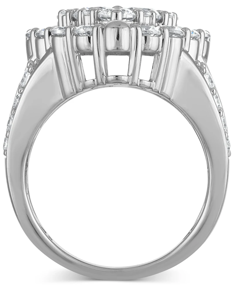 Diamond Halo Cluster Pear Ring (4 ct. t.w.) in 14k White Gold