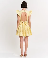 En Saison Women's Taylor Cotton Eyelet Fit & Flare Mini Dress