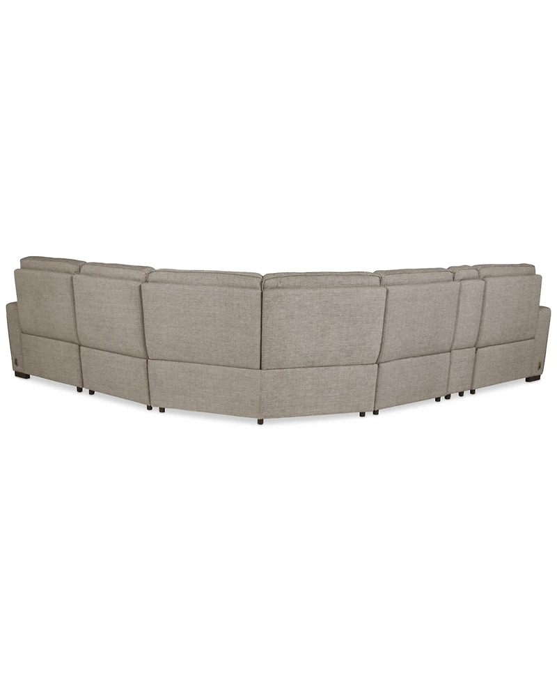 Miren -Pc. Fabric Sectional with Power Headrest Recliners Console