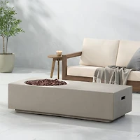 Flynama Rectangle 14.75" Mgo Fire Pit - 50 000 Btu