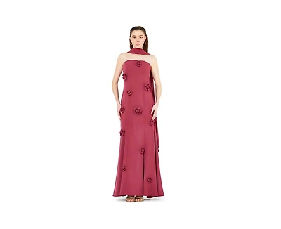Amri Floral Applique Strapless Mermaid Gown