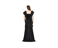 Amri Women's Cascading Sleeves Gown with Embellished Neckline