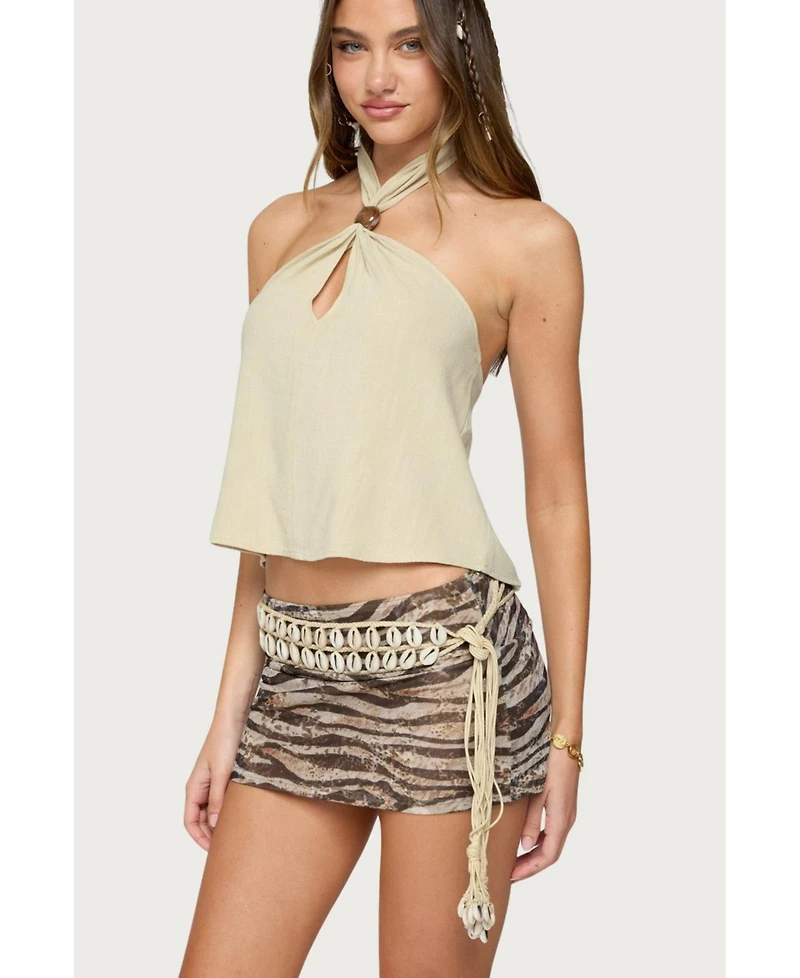 Edikted Women's Ariya Keyhole Halter Top