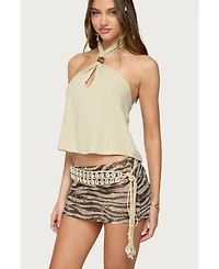 Edikted Women's Ariya Keyhole Halter Top