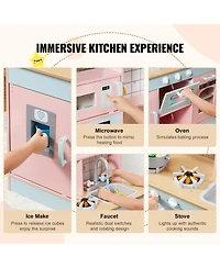 Slickblue 24 Piece Kids Kitchen Playset Pretend Cooking Toy with Pots Pans and Utensils