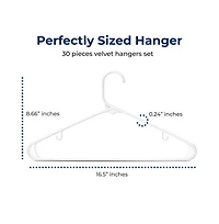 SereneLife 30-Pack Plastic Hangers – Non-Slip, Space-Saving, Durable for Shirts, Sweaters, Kids Clothes, Dresses, Ultra-Thin & Lightweight
