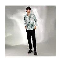 Campus Sutra Men's Jungle Green Faded Bloom Shirt