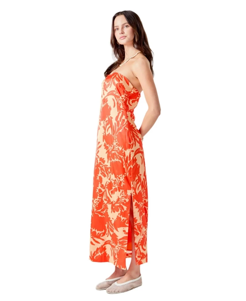 endless rose Women's Strapless Print Maxi Dress