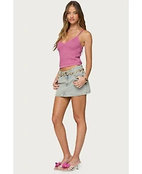 Edikted Women's Frankey Sparkly Textured Knit Tank Top