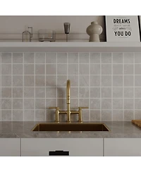 Greenspring Modern Double Handle 3 Holes Deck Mount Bridge Kitchen Faucet With 2-Sprayer Patterns and 360 Swivel Spout In Gold