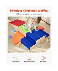 Slickblue Kids 6 Piece Foam Climbing Blocks Set Preschoolers Indoor Play Gym