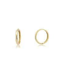 The Lovery Gold Huggie Hoop Earrings 14K Yellow Gold 12 x 2 millimeters