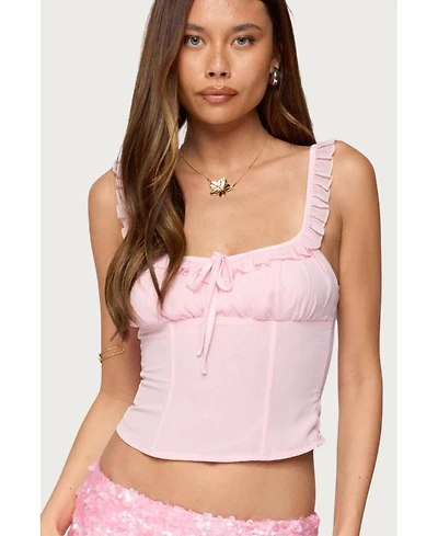 Edikted Women's Wynne Chiffon Ruffle Corset