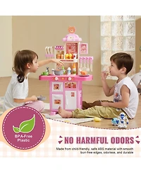 Slickblue Kids Kitchen Playset with 48 Piece Pretend Cooking Accessories for Imaginative Play