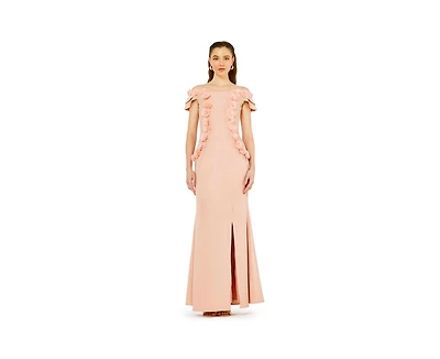 Amri Women's Lace Cutout Floral Embellished Off-The-Shoulder Crepe Gown