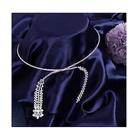 Sohi Women's Silver Bling Drop Necklace