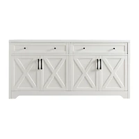 Casainc 61" White Freestanding Base Kitchen Cabinet