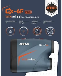 Aofar Gx-6F Pro Golf Rangefinder with Slope and Angle Switch, Flag Lock with Pulse Vibration and Continuous Scan, Tournament Designed, 600 Yards Range